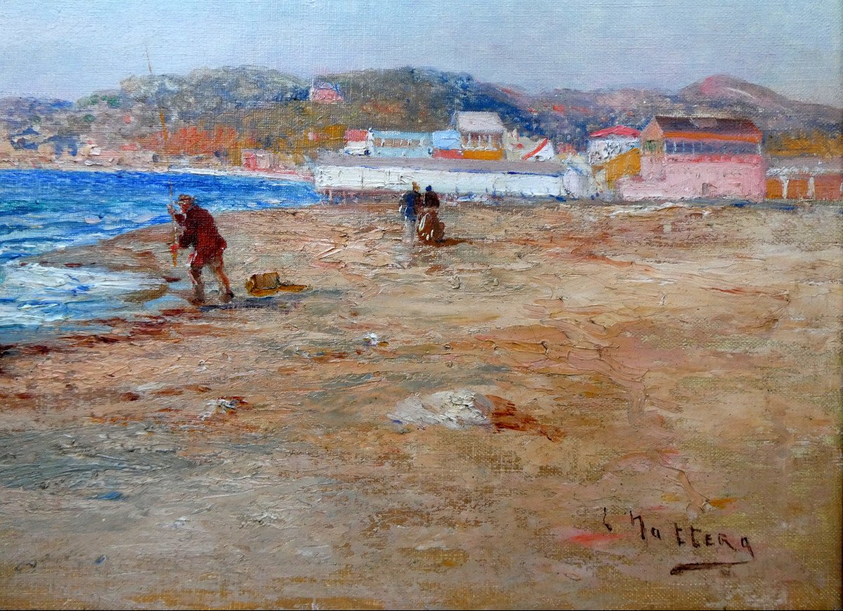 Louis Nattero (1870-1915) On Prado Beach In Marseille-photo-3