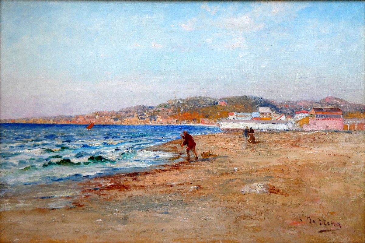 Louis Nattero (1870-1915) On Prado Beach In Marseille-photo-3