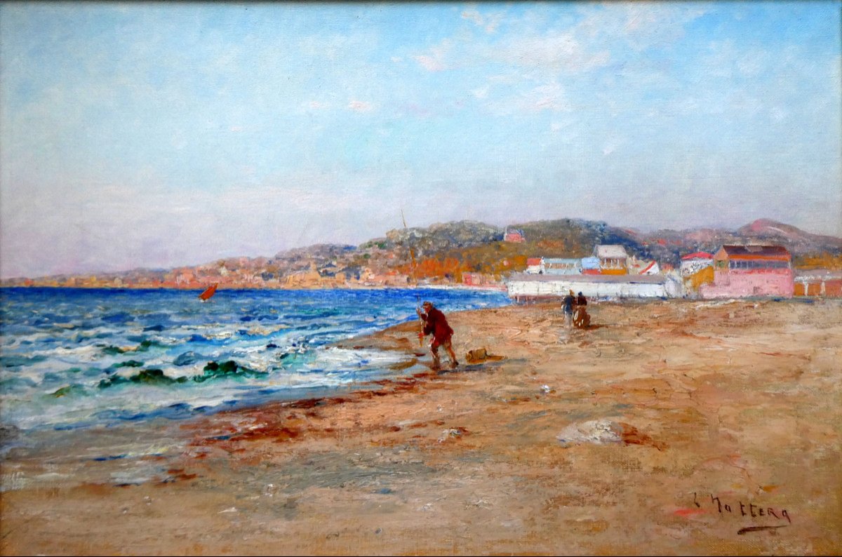 Louis Nattero (1870-1915) On Prado Beach In Marseille-photo-4