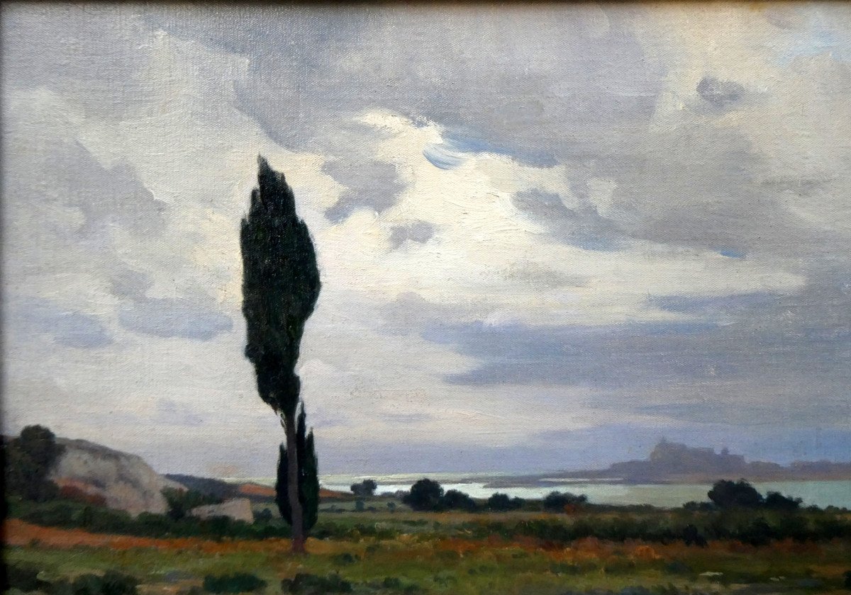 Joseph Garibaldi (1863-1941) Landscape At Fos Sur Mer-photo-3