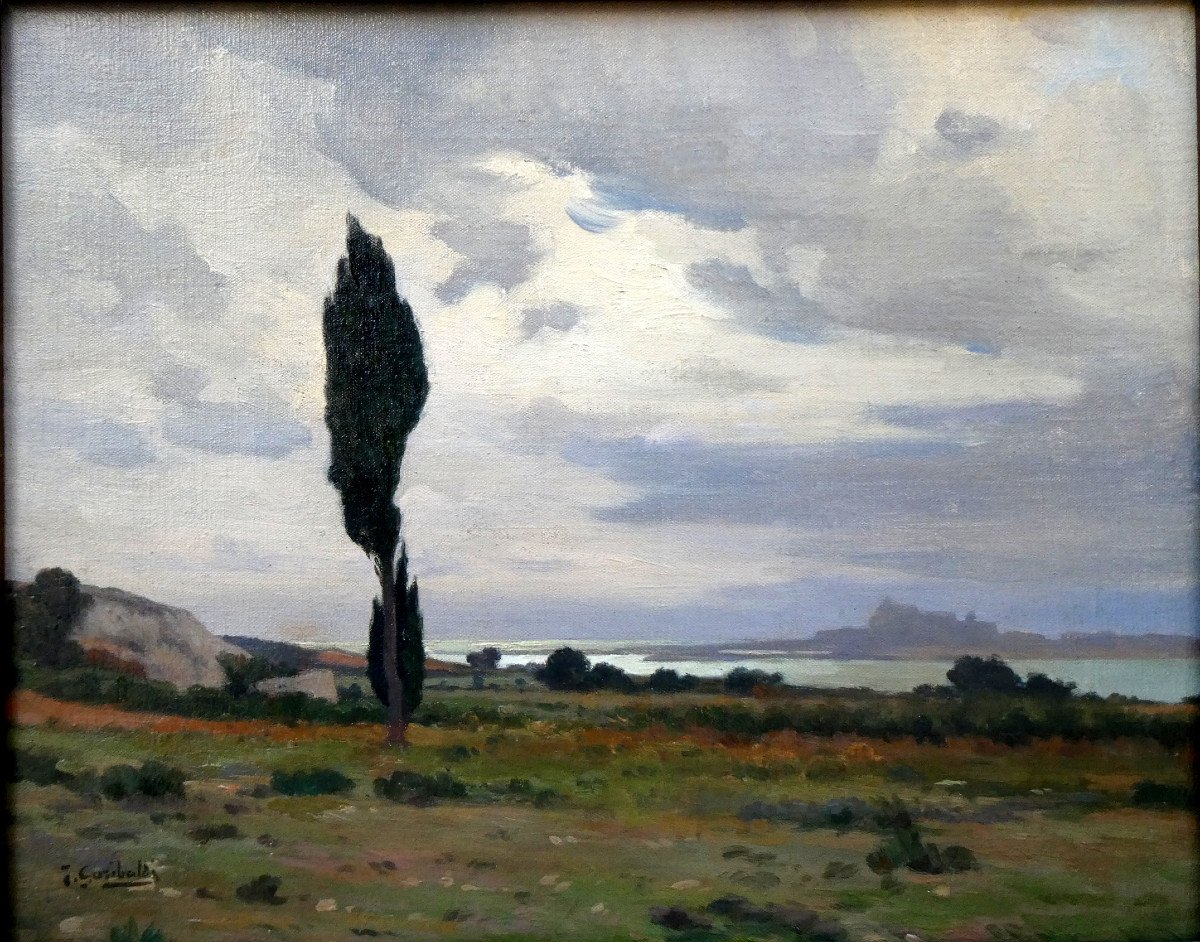 Joseph Garibaldi (1863-1941) Landscape At Fos Sur Mer-photo-4