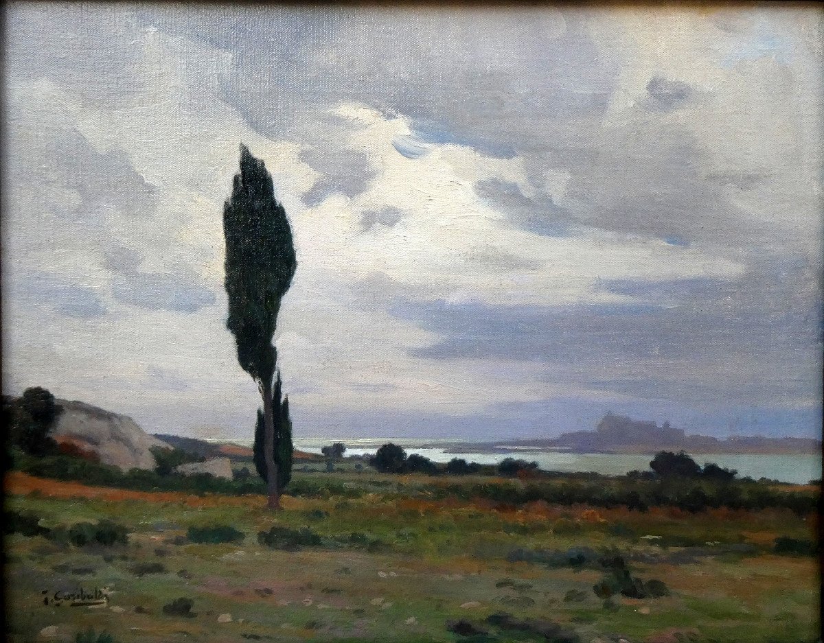 Joseph Garibaldi (1863-1941) Landscape At Fos Sur Mer-photo-3