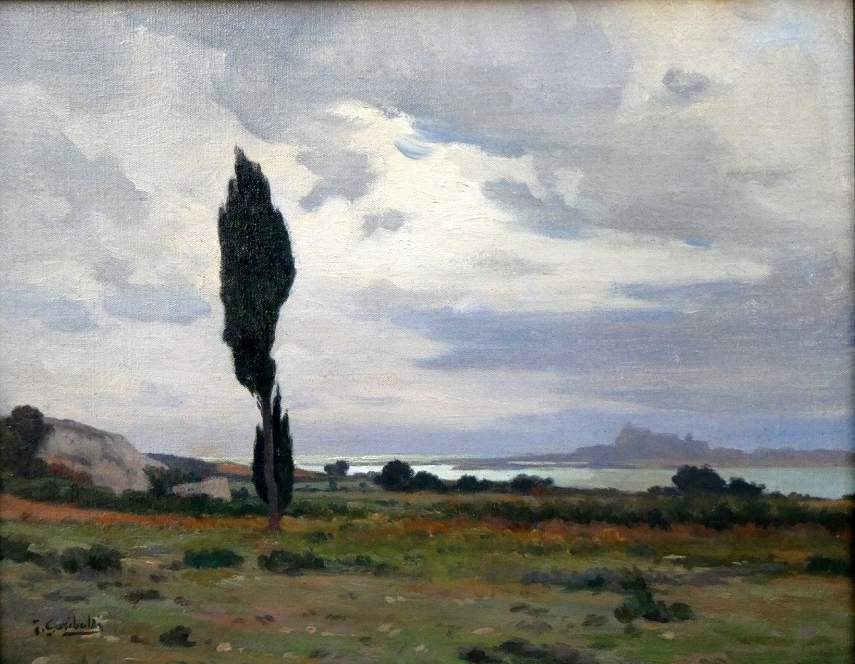 Joseph Garibaldi (1863-1941) Landscape At Fos Sur Mer