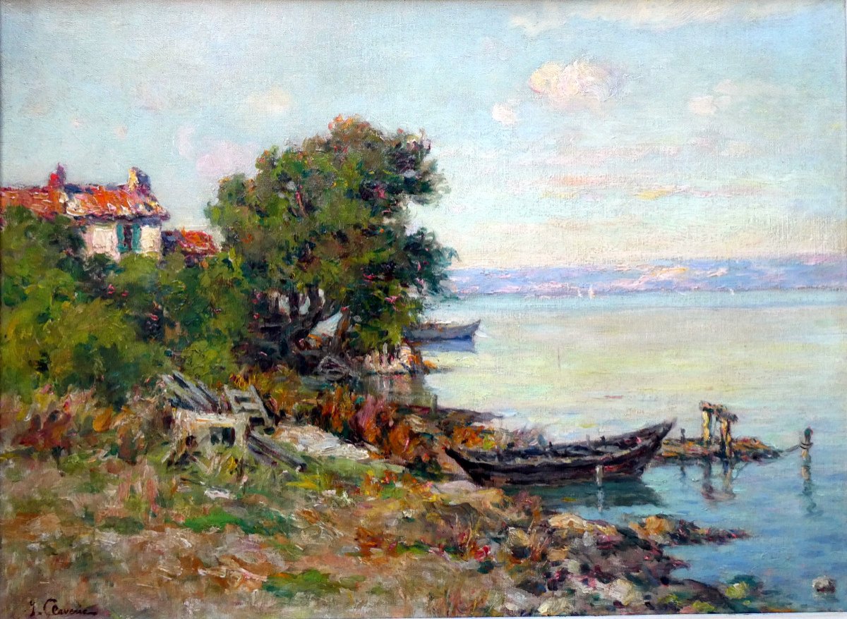 Jules Claverie (1859-1932) Paysage Des Bords De l'Etang De Berre - Provence