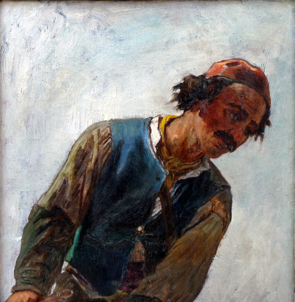 Théodore Jourdan (1833-1908) Study Of A Peasant-photo-4