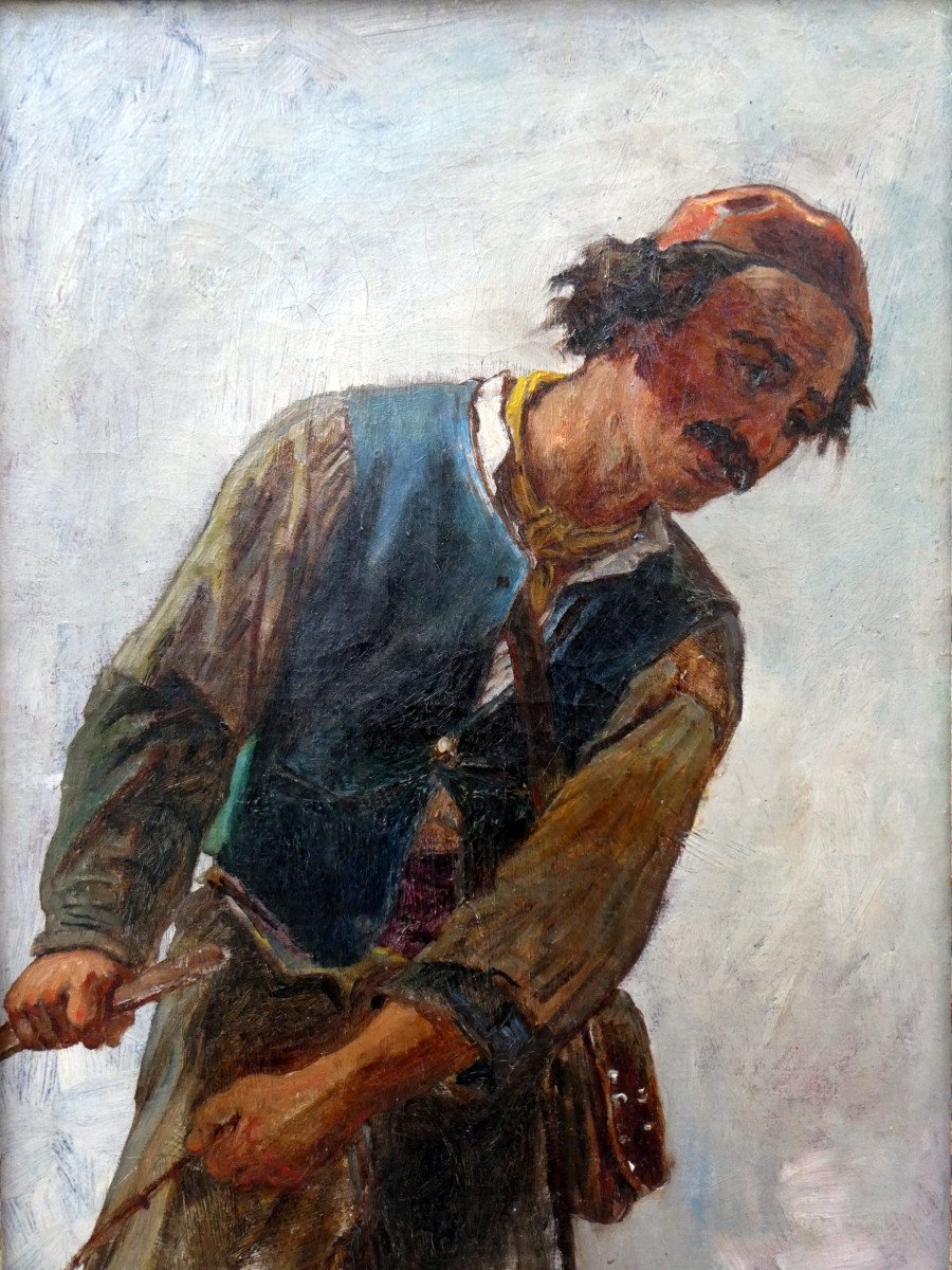 Théodore Jourdan (1833-1908) Study Of A Peasant-photo-1