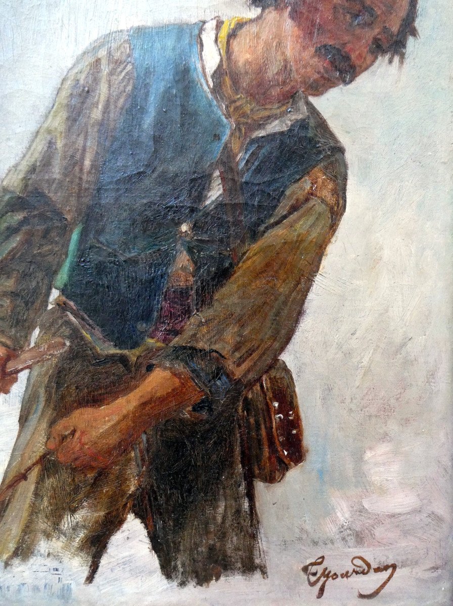 Théodore Jourdan (1833-1908) Study Of A Peasant-photo-2