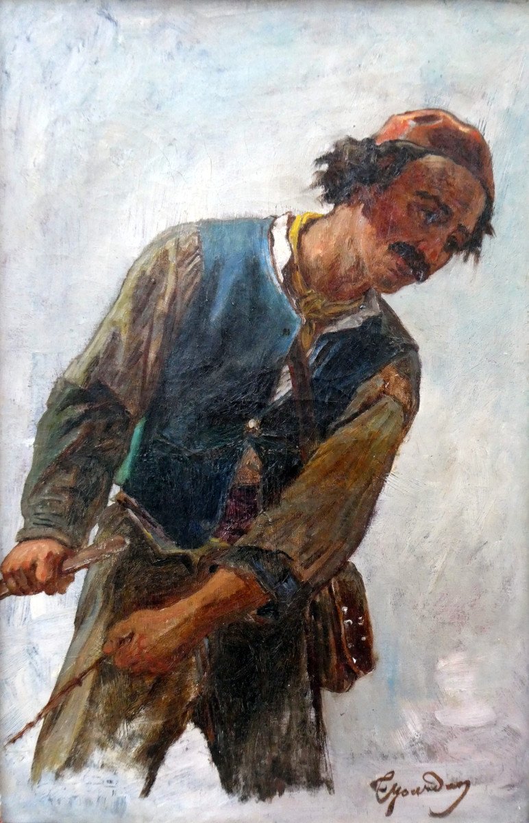 Théodore Jourdan (1833-1908) Study Of A Peasant-photo-5