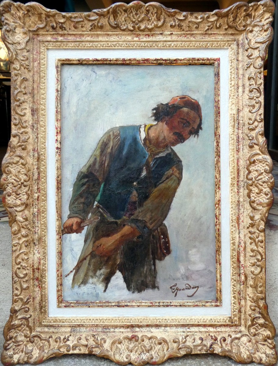 Théodore Jourdan (1833-1908) Study Of A Peasant-photo-6