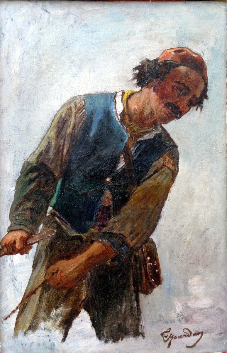 Théodore Jourdan (1833-1908) Study Of A Peasant