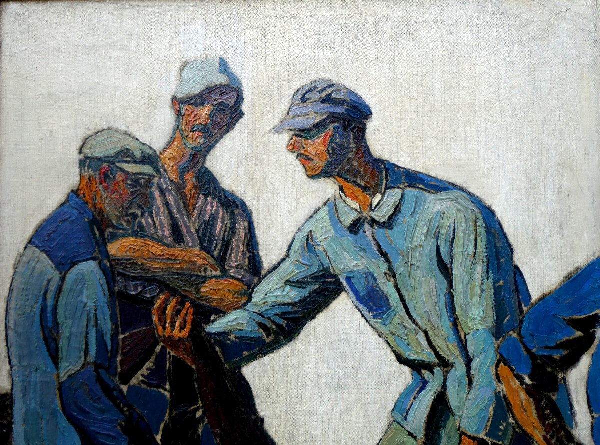 Jacques Martin Ferrières (1893-1972) The Anchovy Fishermen Of Collioure-photo-3