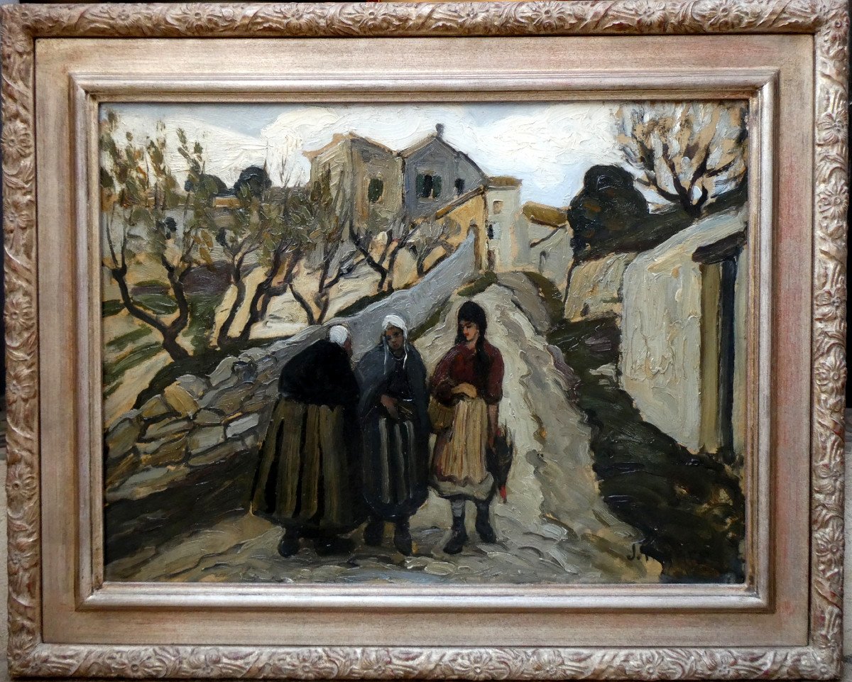 Joseph Hurard (1887-1956) Comtadines Sur Le Chemin-photo-2