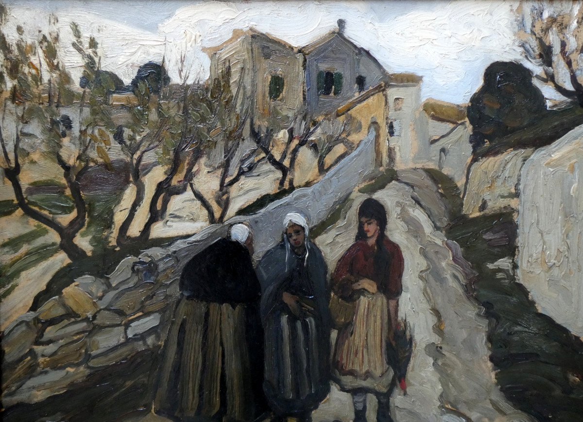 Joseph Hurard (1887-1956) Comtadines Sur Le Chemin-photo-3