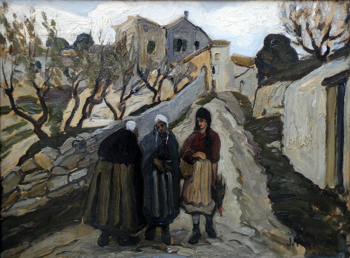 Joseph Hurard (1887-1956) Comtadines Sur Le Chemin