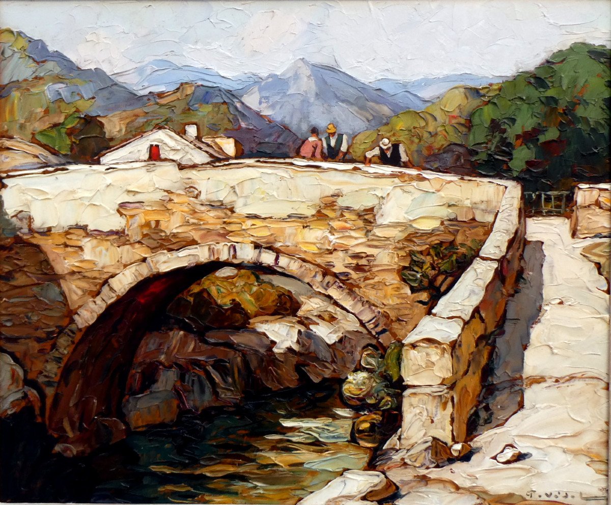 Gustave Vidal (1895-1966) Paysage Au Vieux Pont - Corse-photo-4