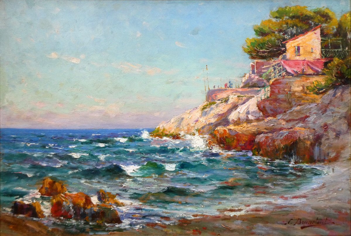 Jules Brunetaut (1871-1957) Cabanon De Pêcheur Sur La Corniche à Marseille-photo-6