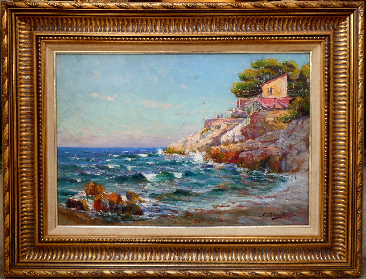 Jules Brunetaut (1871-1957) Cabanon De Pêcheur Sur La Corniche à Marseille-photo-7