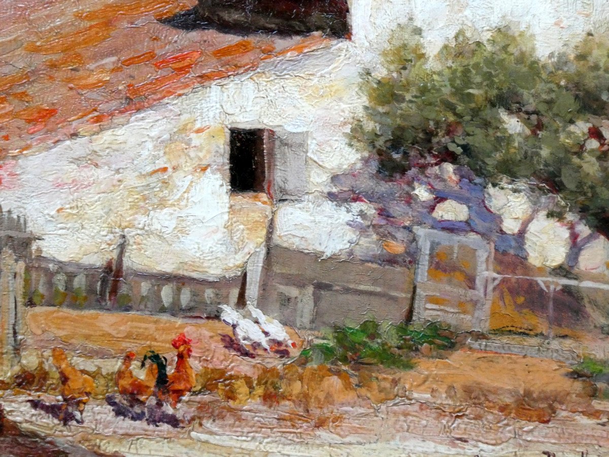 Eugène De Barbériis (1851-1937) La Vieille  Ferme Dans Un Village Du Var-photo-3