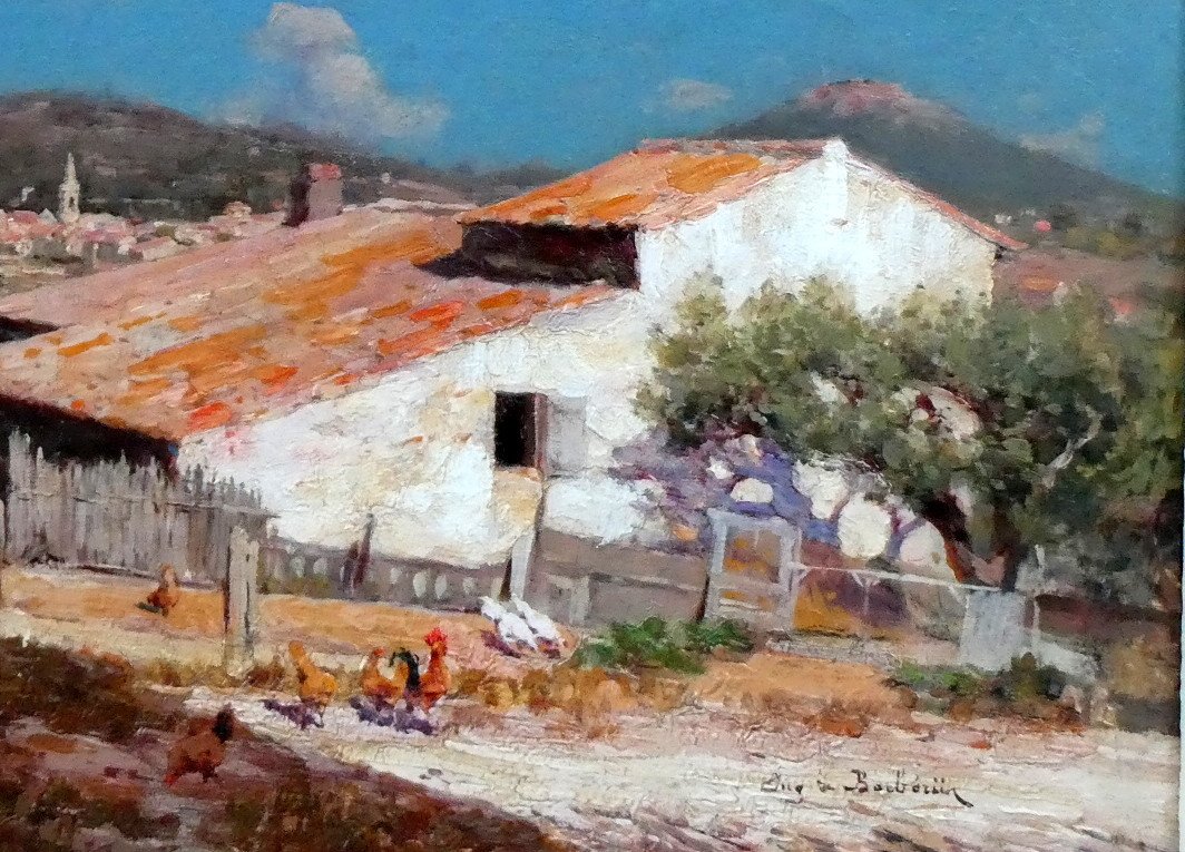 Eugène De Barbériis (1851-1937) La Vieille  Ferme Dans Un Village Du Var-photo-4