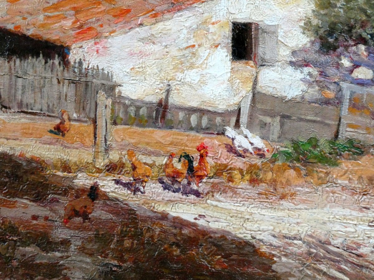 Eugène De Barbériis (1851-1937) La Vieille  Ferme Dans Un Village Du Var-photo-2