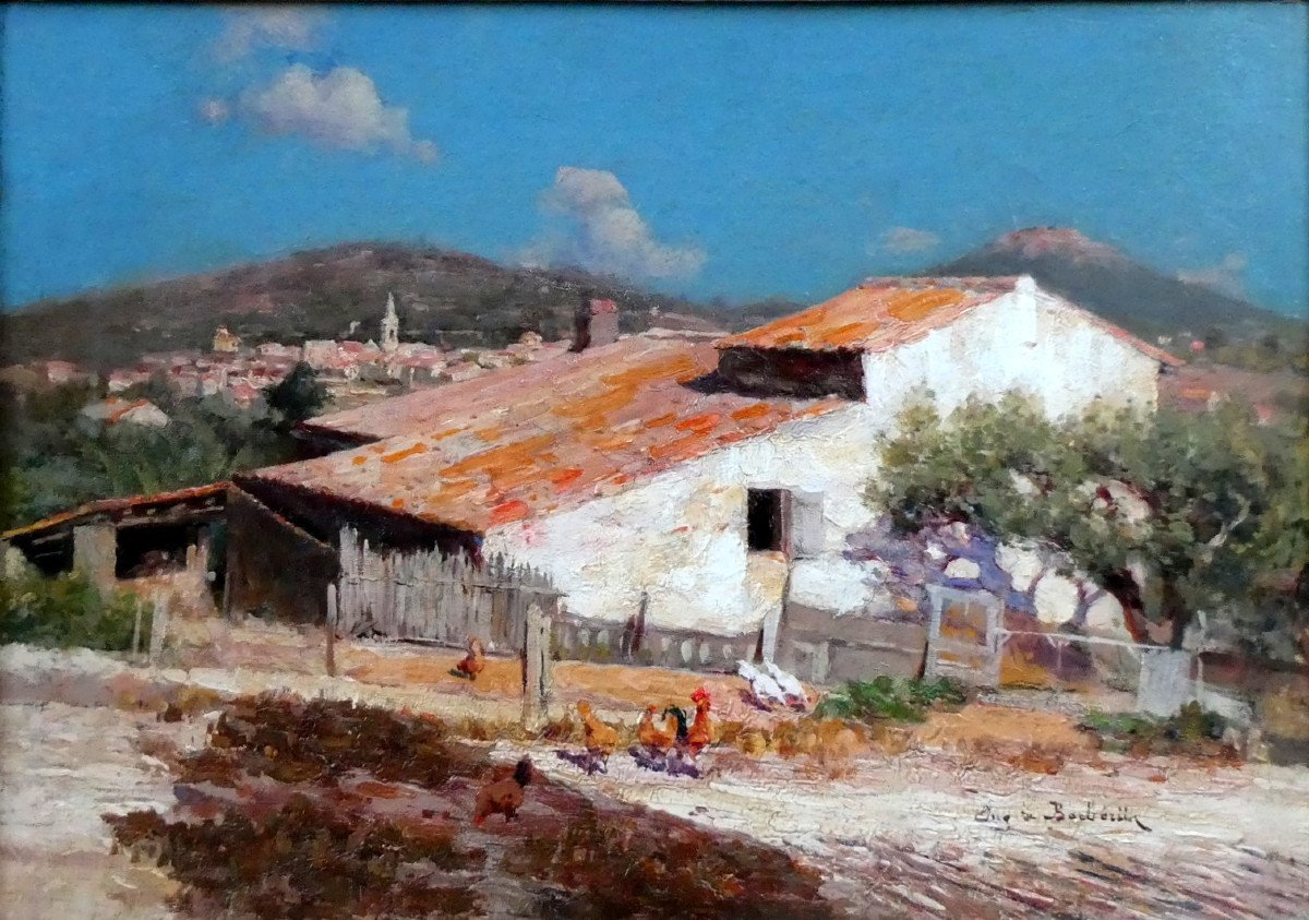 Eugène De Barbériis (1851-1937) La Vieille  Ferme Dans Un Village Du Var-photo-6