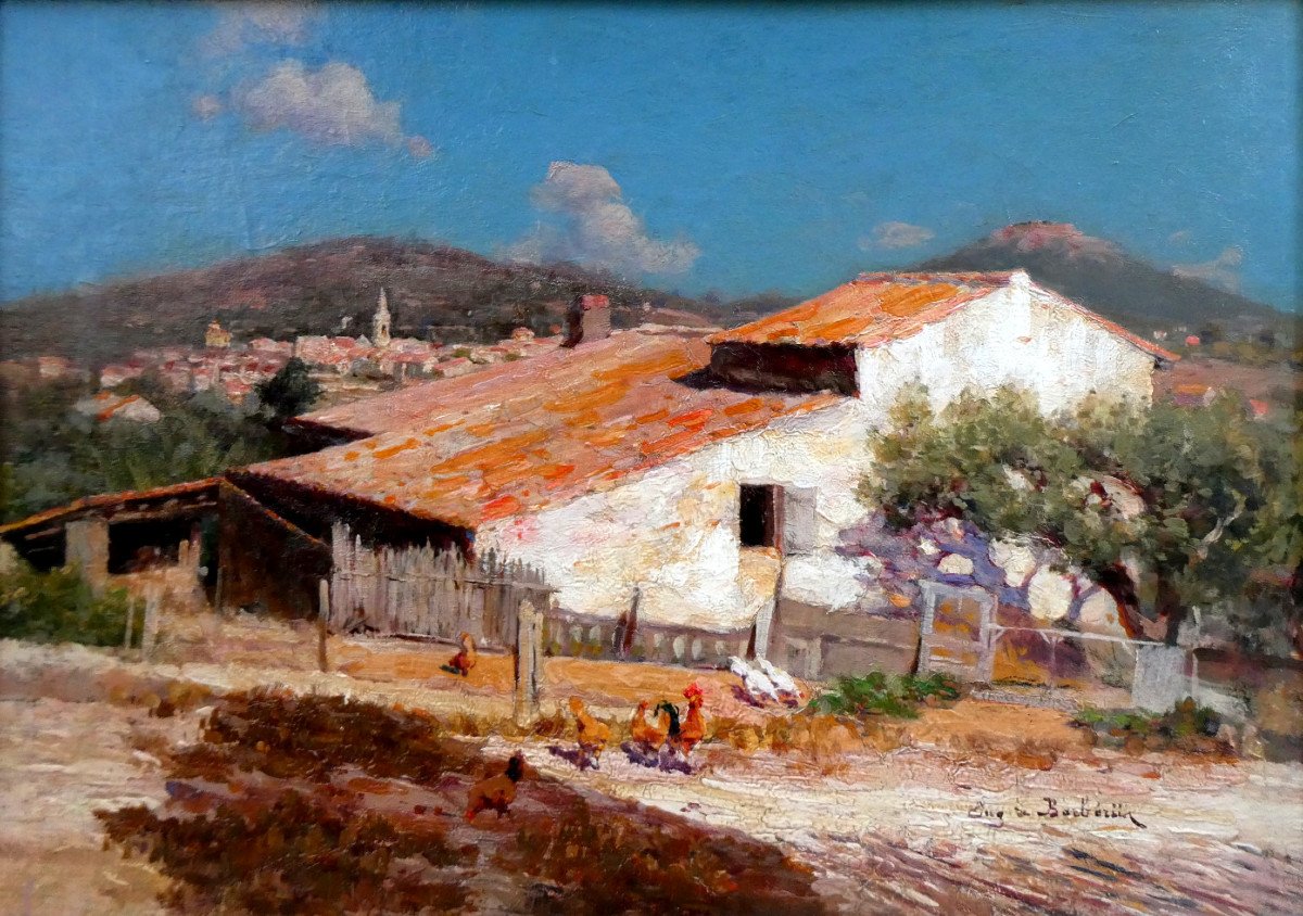 Eugène De Barbériis (1851-1937) La Vieille  Ferme Dans Un Village Du Var