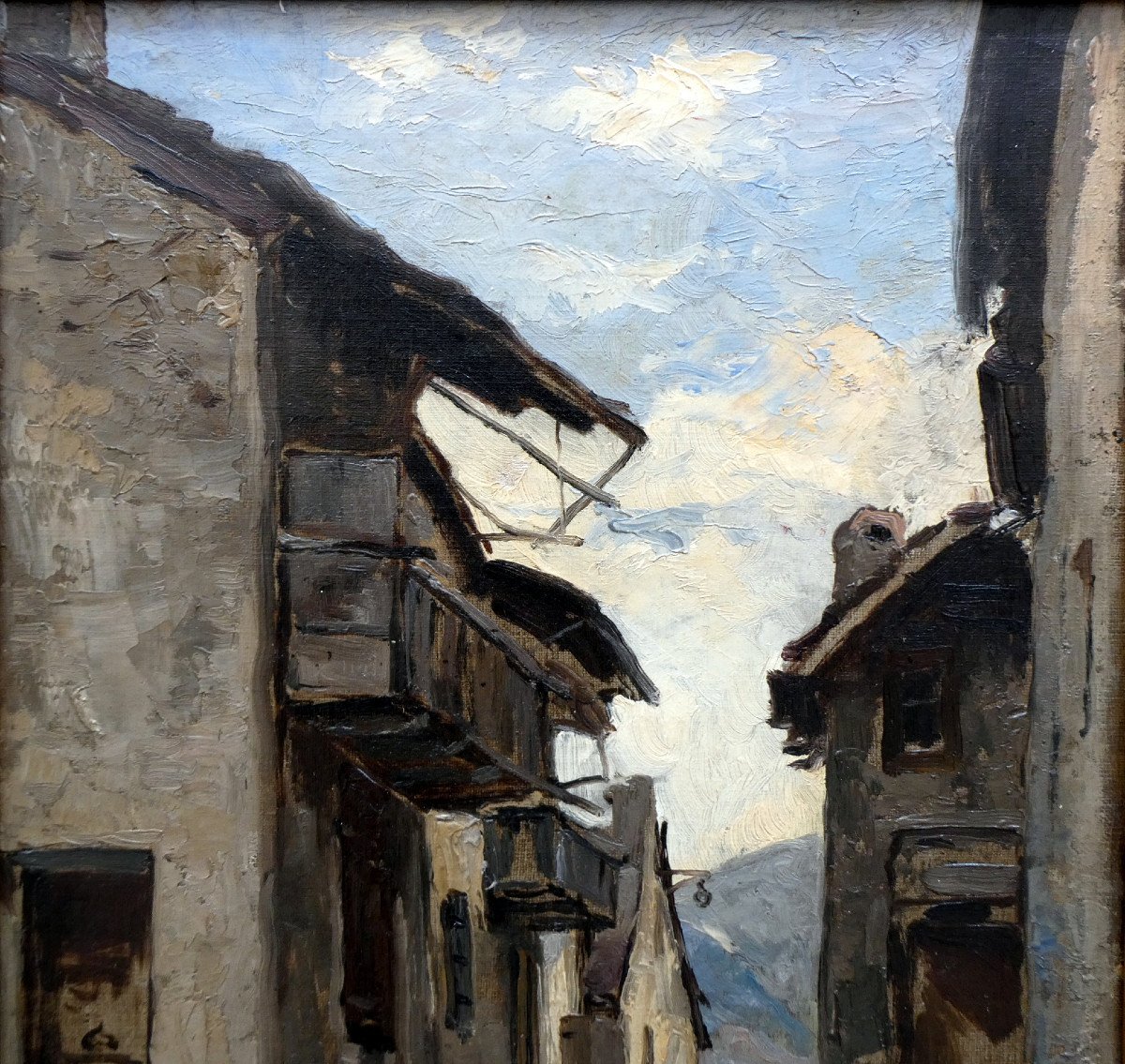 Fortuné Viguier (1841-1916) Rue De Village Animée-photo-2