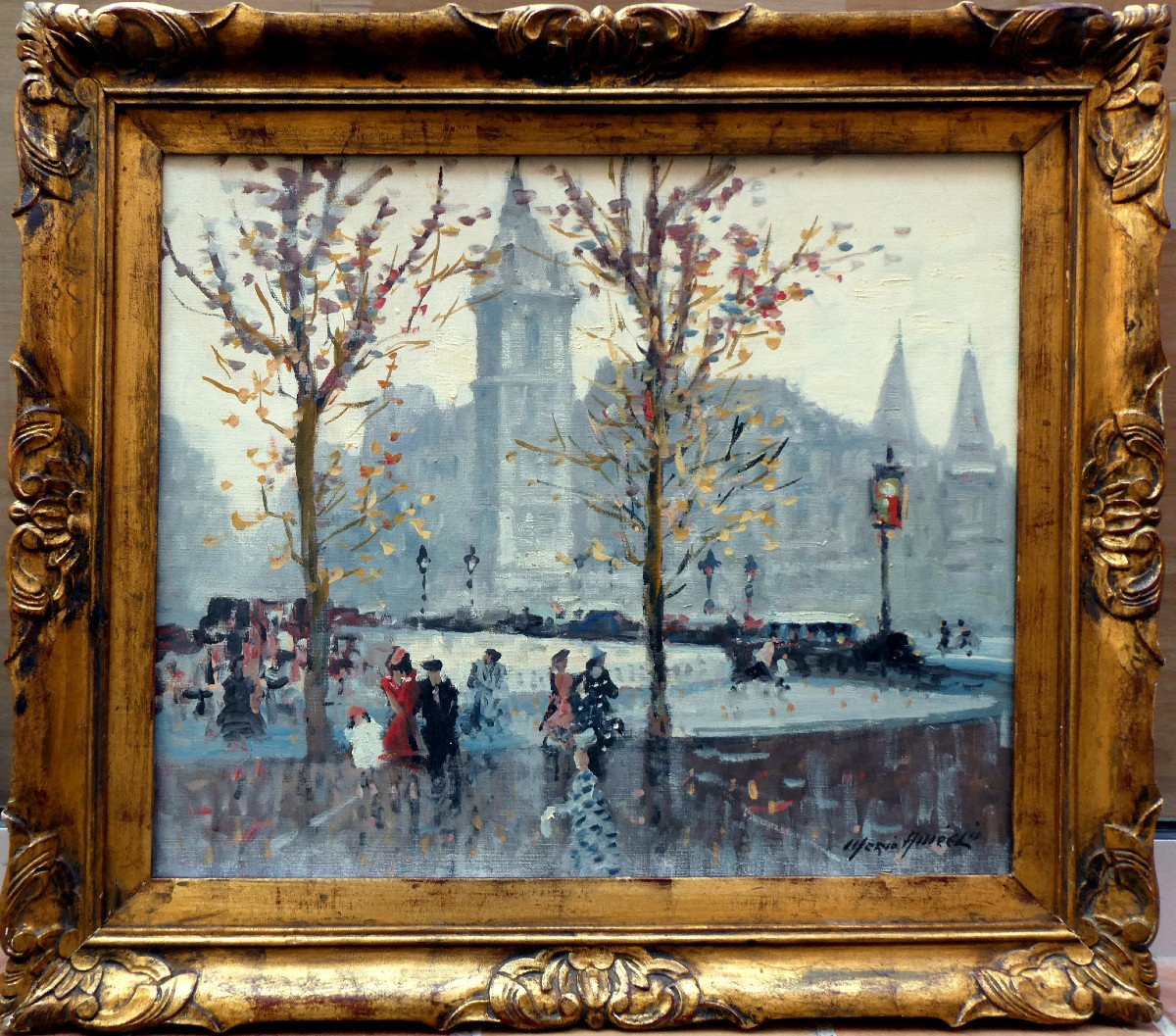 Mério Ameglio (1897-1970) Paris, La Conciergerie En Hiver.-photo-2