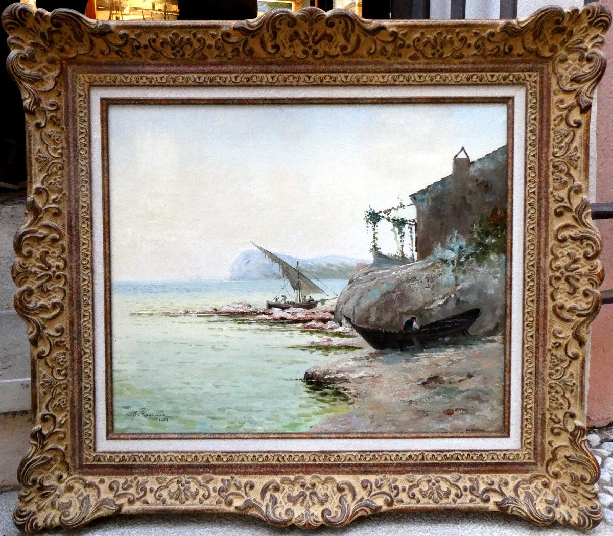 Jean-baptiste Roubaud (1871-1936) Seaside On The Var Coast - Cap Sicié-photo-2