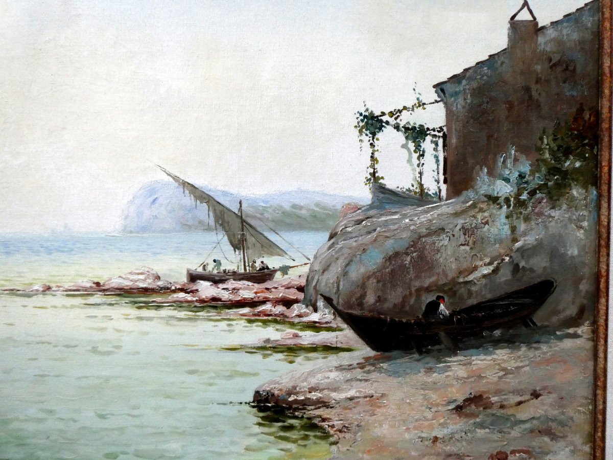 Jean-baptiste Roubaud (1871-1936) Seaside On The Var Coast - Cap Sicié-photo-2