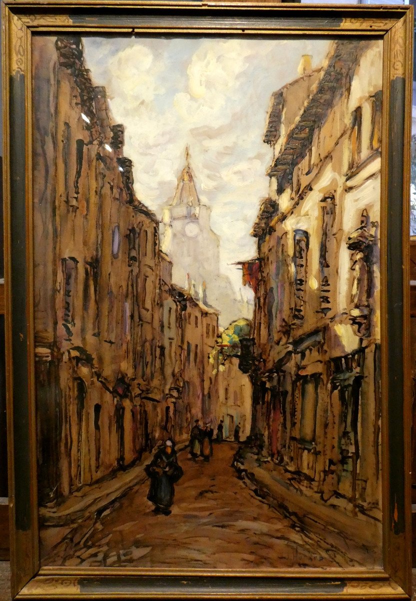 Joseph Hurard (1887-1956) Rue Des Vieux Quartiers-photo-2