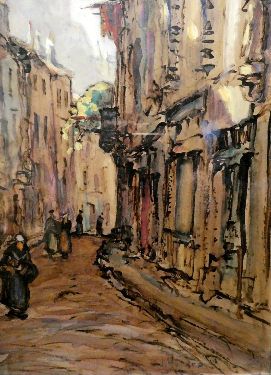 Joseph Hurard (1887-1956) Rue Des Vieux Quartiers-photo-1