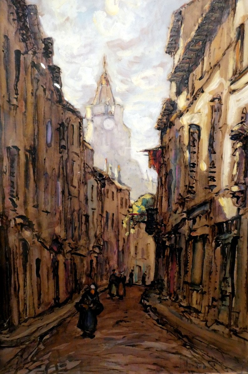 Joseph Hurard (1887-1956) Rue Des Vieux Quartiers-photo-2