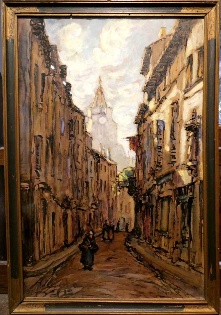 Joseph Hurard (1887-1956) Rue Des Vieux Quartiers-photo-3