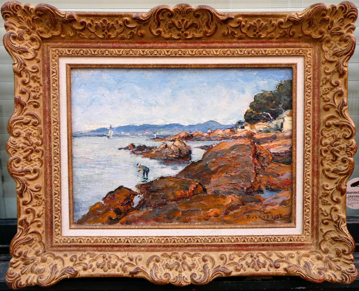 Edouard Ducros (1856-1936) Bord De Mer Dans Le Var-photo-6