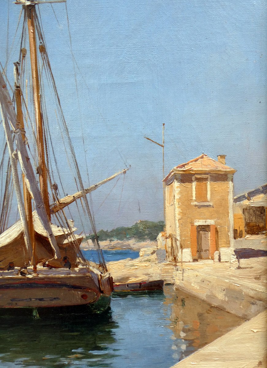 Joseph Garibaldi (1863-1941) Tartane In The Port Of Cassis In 1892-photo-3