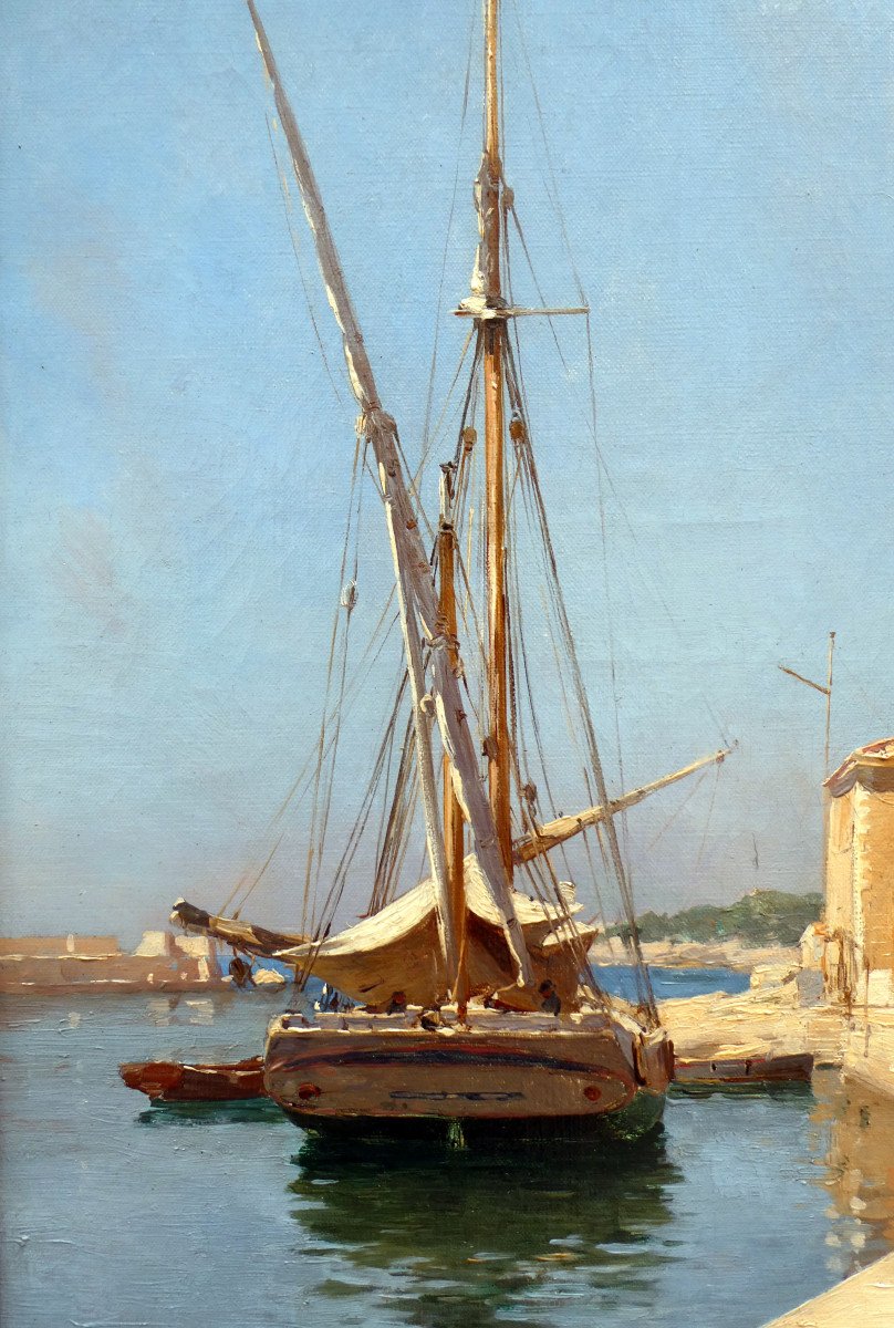 Joseph Garibaldi (1863-1941) Tartane In The Port Of Cassis In 1892-photo-4