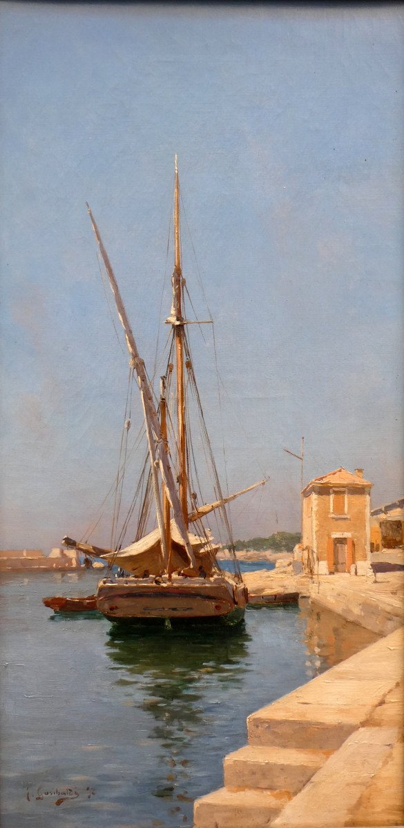 Joseph Garibaldi (1863-1941) Tartane In The Port Of Cassis In 1892