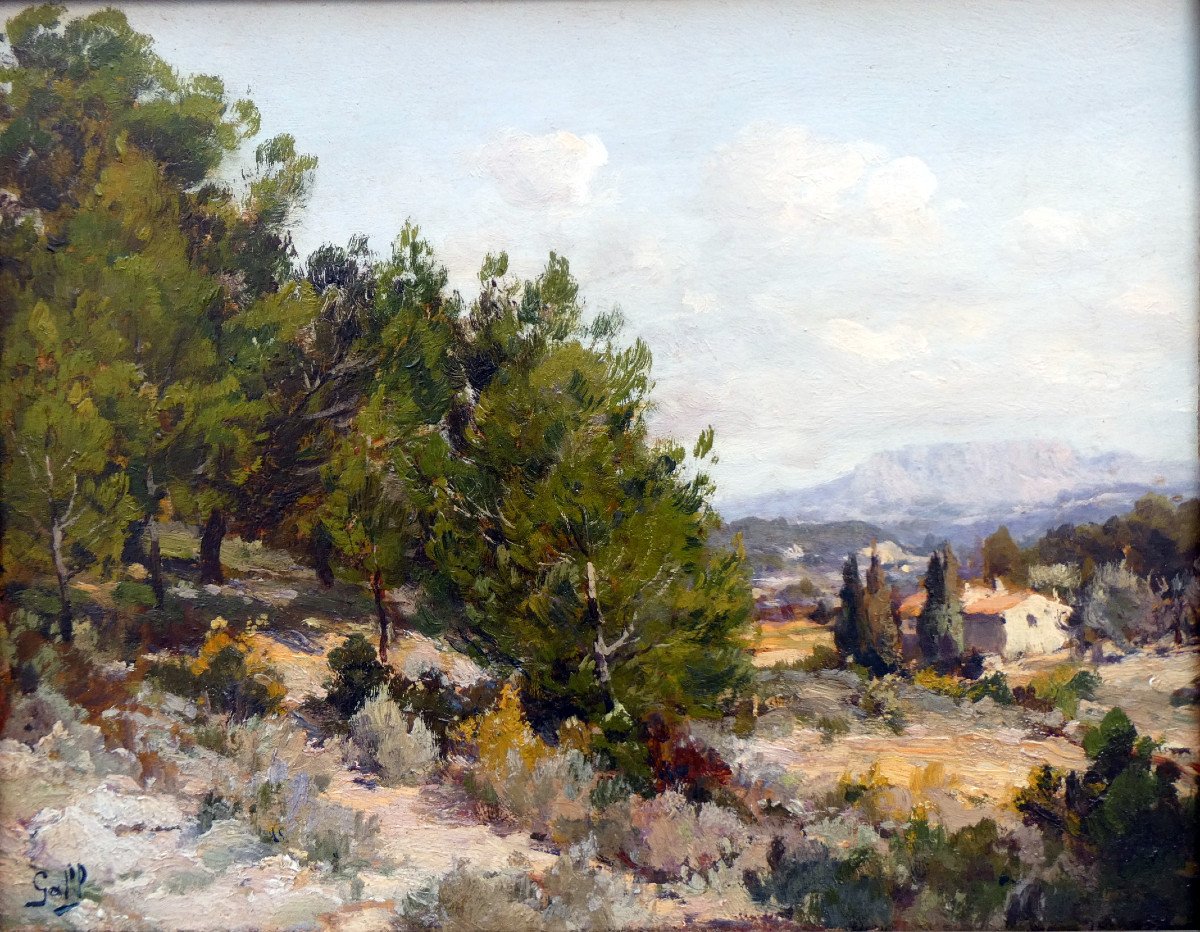 Gall (19th-20th) Landscape Of The Surroundings Of Aix En Provence, In The Background The Sainte Victoire-photo-3