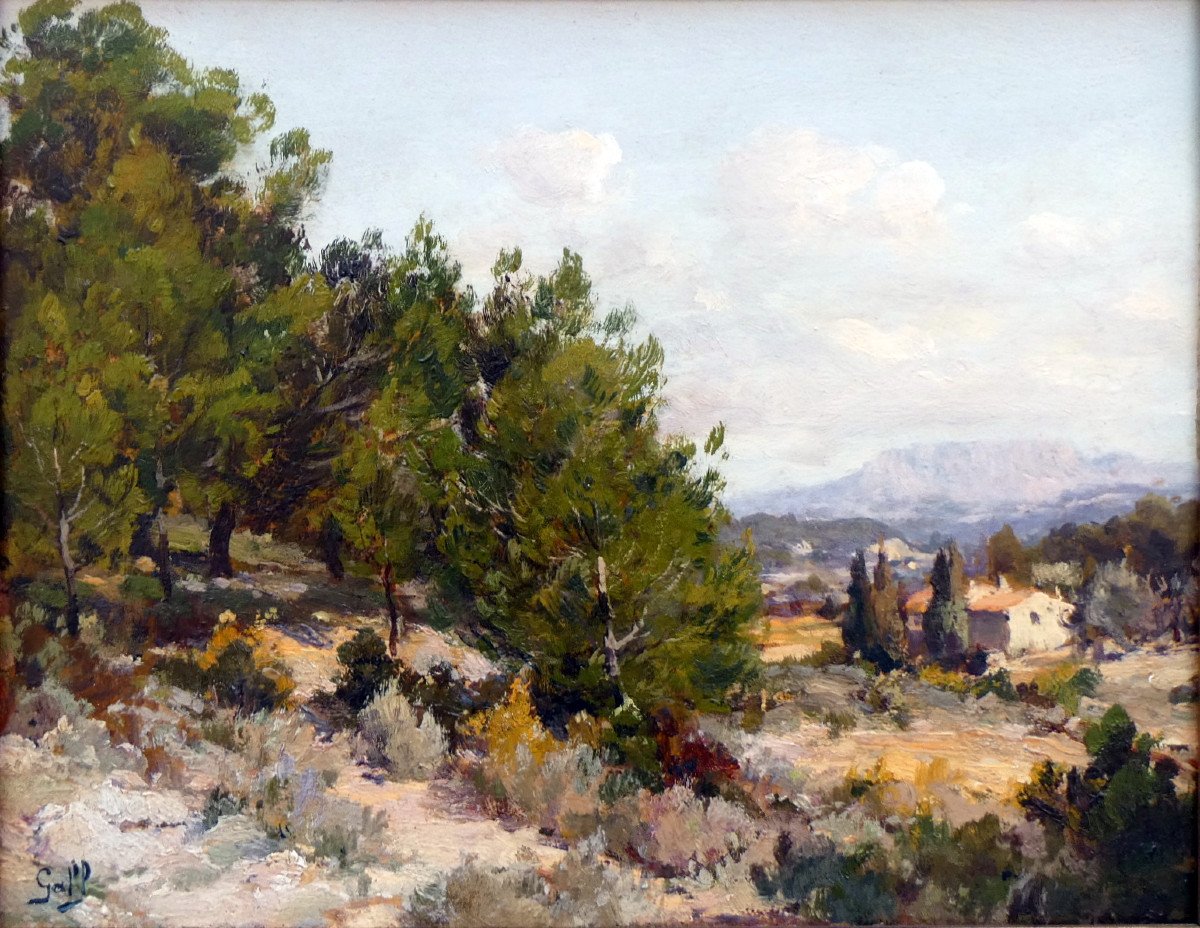 Gall (19th-20th) Landscape Of The Surroundings Of Aix En Provence, In The Background The Sainte Victoire