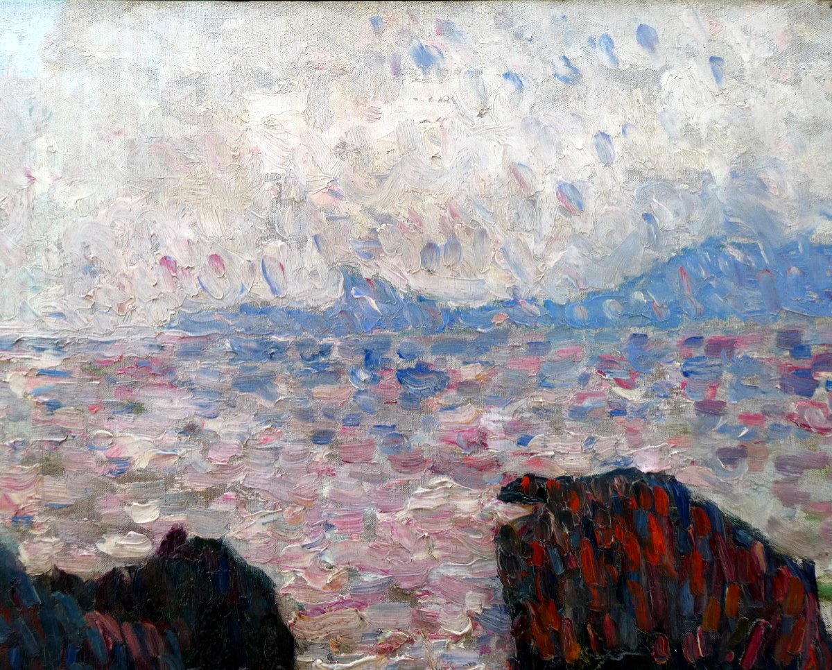 Jean Roque (1880-1925) Rochers En Bord De Mer Dans Le Var-photo-4