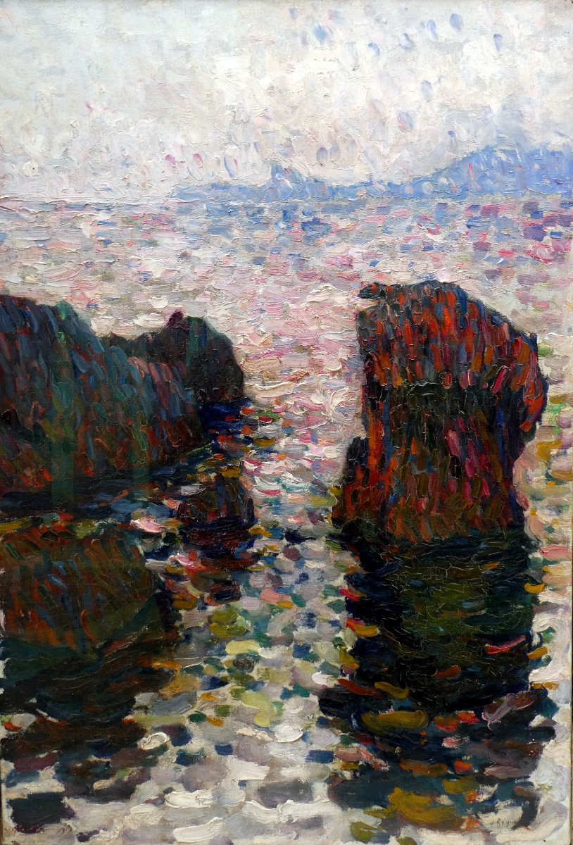 Jean Roque (1880-1925) Rochers En Bord De Mer Dans Le Var-photo-6