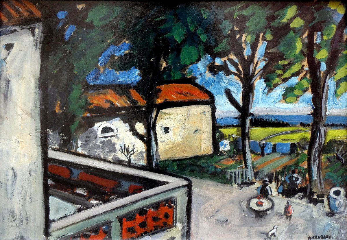 Auguste Chabaud (1882-1955) La Terrasse Du Mas De Martin-photo-4