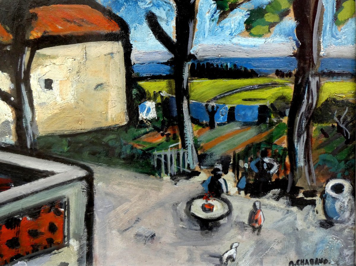 Auguste Chabaud (1882-1955) La Terrasse Du Mas De Martin-photo-1