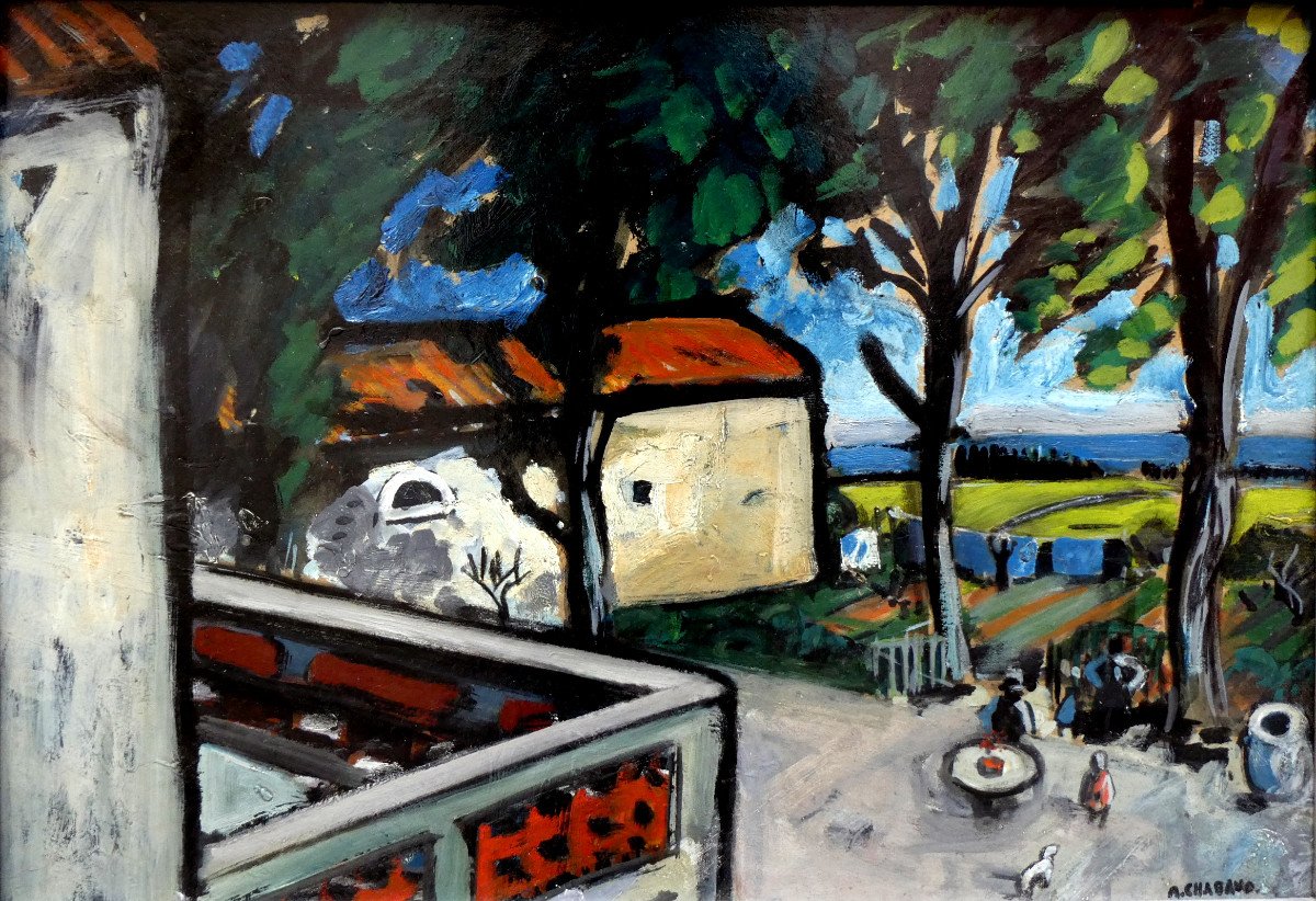 Auguste Chabaud (1882-1955) La Terrasse Du Mas De Martin-photo-3