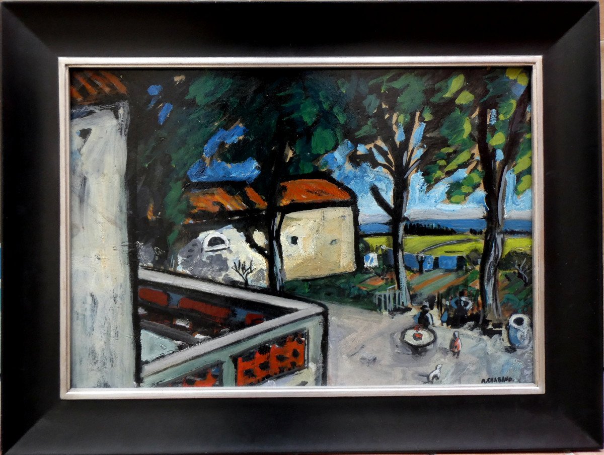 Auguste Chabaud (1882-1955) La Terrasse Du Mas De Martin-photo-4