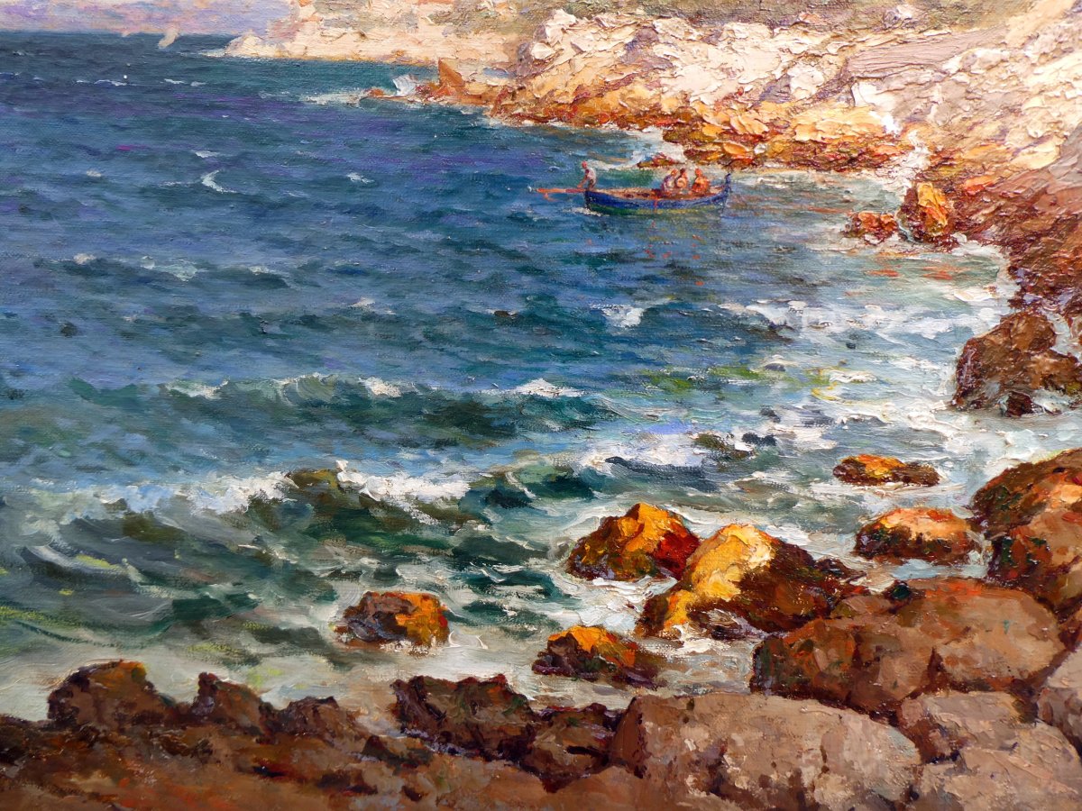 Michel Vilalta (1871-1942) Bord De Mer Sur La Corniche à Marseille-photo-4