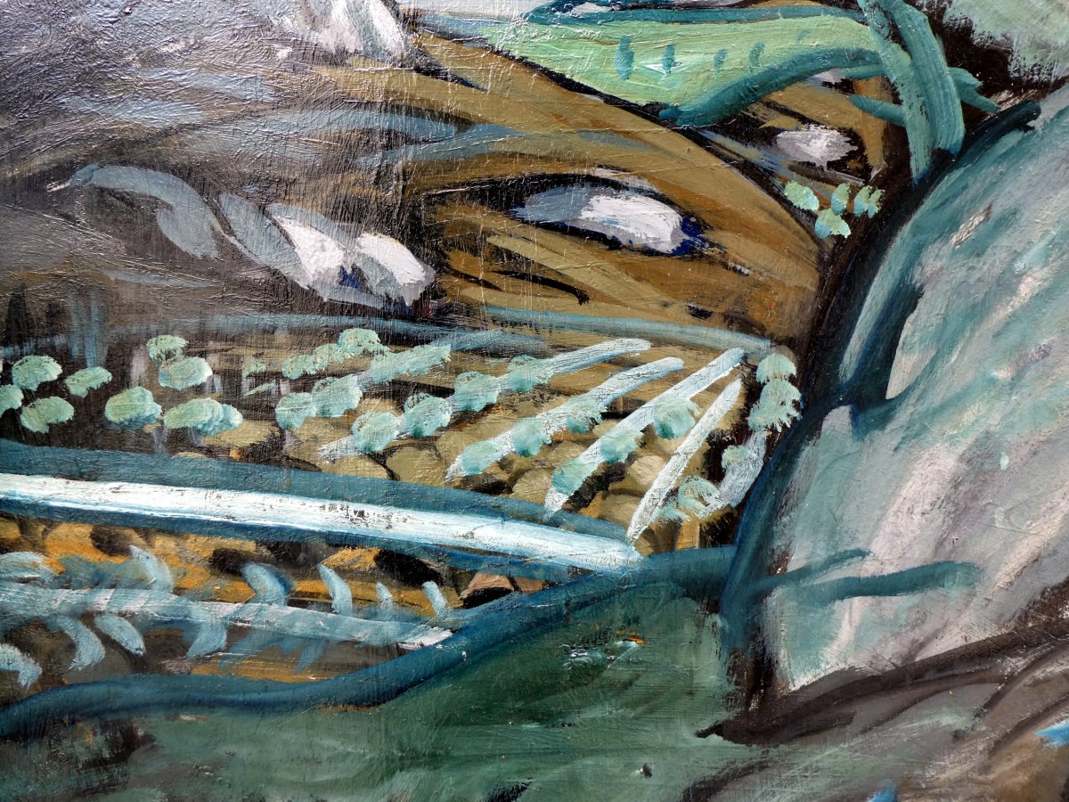 Auguste Chabaud (1882-1955) Vue Plongeante Sur Un Champ d'Oliviers Dans Les Alpilles-photo-2