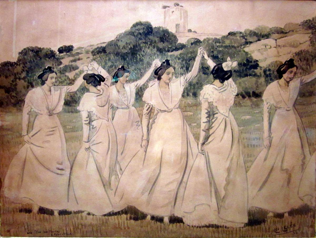 Léopold Lelée dit Léo Lelée (1872-1947) A la fête des Moulins à Fontvieille