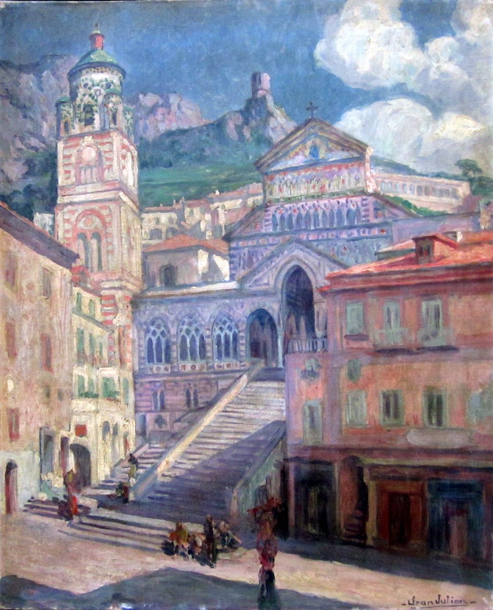 Jean Julien (1888-1974) Amalfi Cathedral In Italy-photo-2